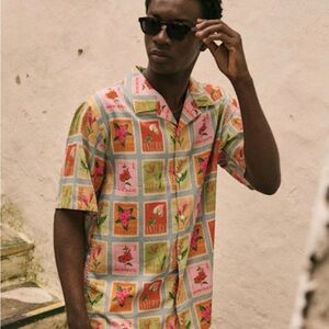 Octobre Editions Patterned Short-Sleeve Camp “Holt” Shirt